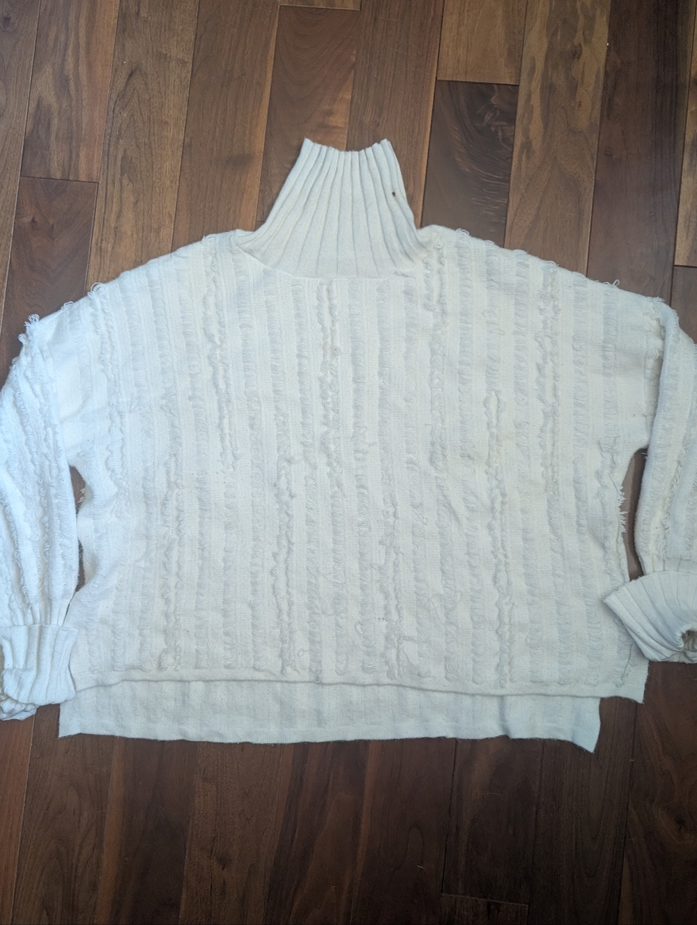 Gilli Cream Ribbed Funnel Neck Sweater